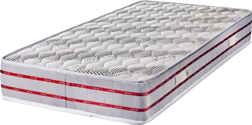 Lot de 2 Matelas 90x200 Tissu avec Bambou Naturel Mousse Poli Lattex Indéformable - Hauteur 24 cm - Soutien Ferme 90 200 Maxi Bamboo King of Dreams