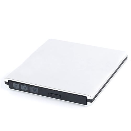 Graveur DVD en alliage d'aluminium USB 3.0 Argent
