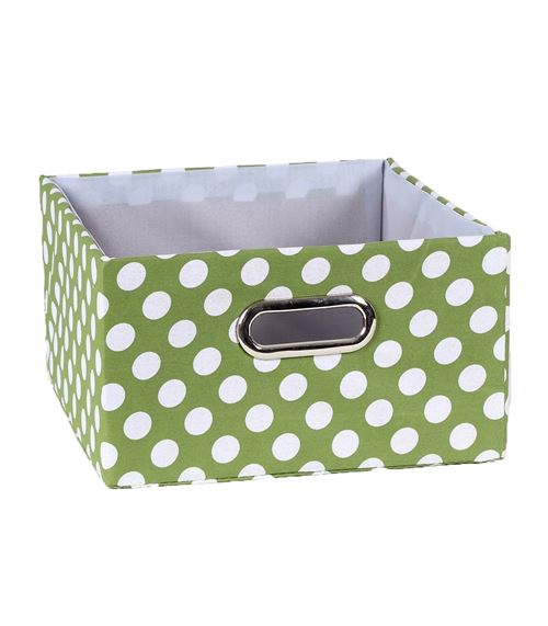 Tiroir tissu vert pois blanc
