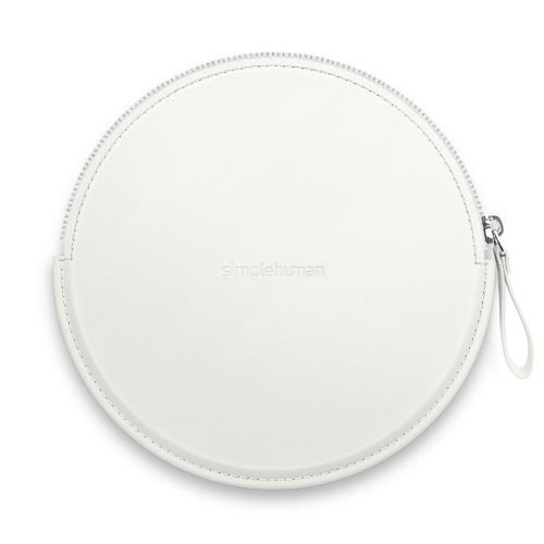 simplehuman Etui Zippé pour Miroir à Capteur Compact Cuir Vegan Blanc