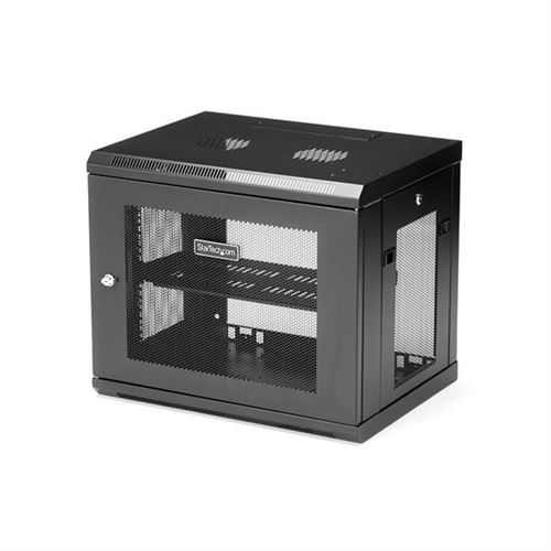 startech 9u wall mount rack - wall mount server and network cabinet-17 noir
