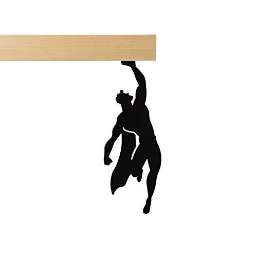 Artori Design | Super titulaire | Figurine de super héros en métal noir | pour la décoration | Cadeau pour les geeks | Silhouette de super-héros magnétique
