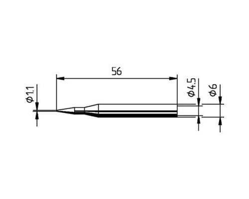 Ersa 0162BD Panne de fer à souder forme de crayon Taille de la panne 1.10 mm Contenu