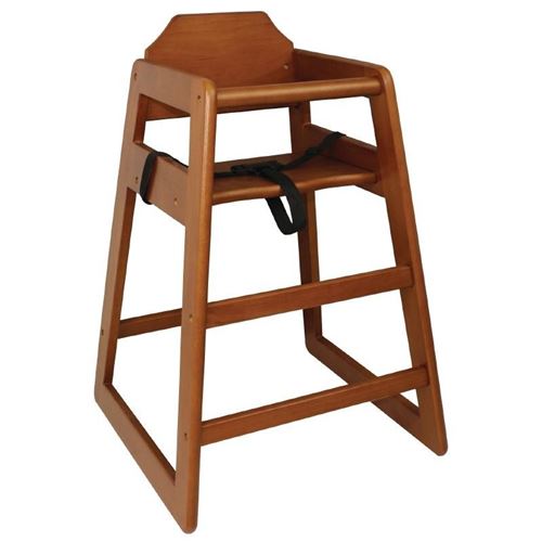 Chaise Haute en Bois Foncé Empilable - Bolero - - Bois 510x510x750mm