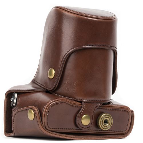 MegaGear Ever Ready Etui en Cuir Marron pour Appareil Photo Olympus OM-D E-M5 Cameras with 12-50mm or 14-42mm Lentilles
