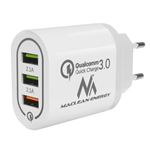 Lot De 2 Chargeurs Muraux USB 3 Ports - 5V 3A Max, Universels, Blancs