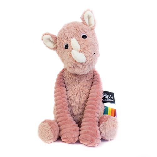 Les Deglingos peluche rhino rose 35 cm