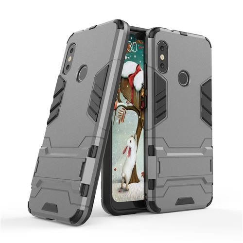 Coque en TPU hybride anti-choc gris pour votre Xiaomi Redmi 6 Pro