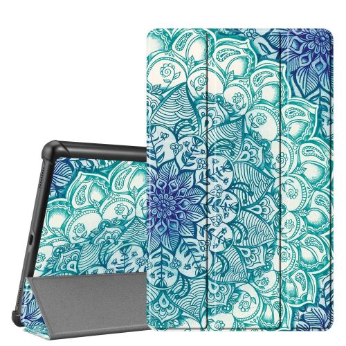 WISETONY® Etui en PU tri-pliure Motif Vert avec support pour votre Samsung Galaxy Tab A T580/T580N/T585 10.1