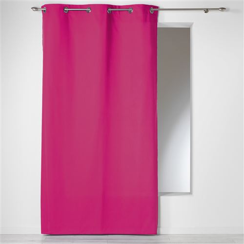 Rideau a oeillets 140 x 240 cm coton uni panama Fuchsia