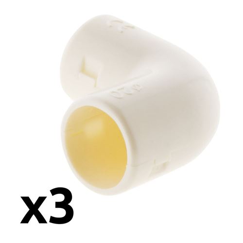 Lot de 3 équerres IRL Ø20mm Blanc