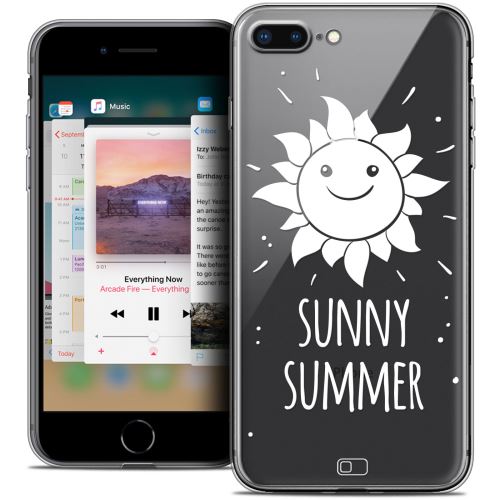 Caseink - Coque Housse Etui Apple iPhone 8 Plus (5.5 ) [Crystal Gel HD Collection Summer Design Sunny Summer - Souple - Ultra Fin - Imprimé en France]