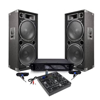 Pack Sono Ibiza Sound 7000W Total 2 Enceintes Bm Sonic, Ampli ventilé,  Table Bluetooth/USB, Câbles , Mariage, Salle des fêtes DJ