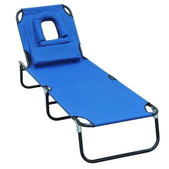 41 07 Sur Transat De Jardin Chaise Longue Pliante Bain De Soleil
