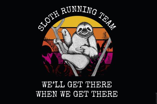 Poster Sloth Running Team Paresseux, Madeleine 61 cm x 91,5 cm