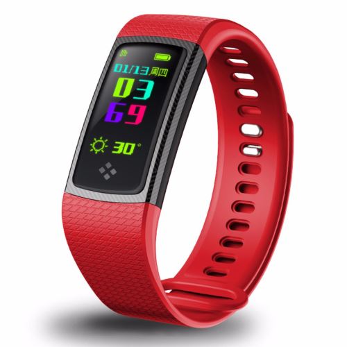 S9 IP67 montre bracelet coloré de bracelet de pression artérielle de fréquence cardiaque de bracelet coloré Rouge