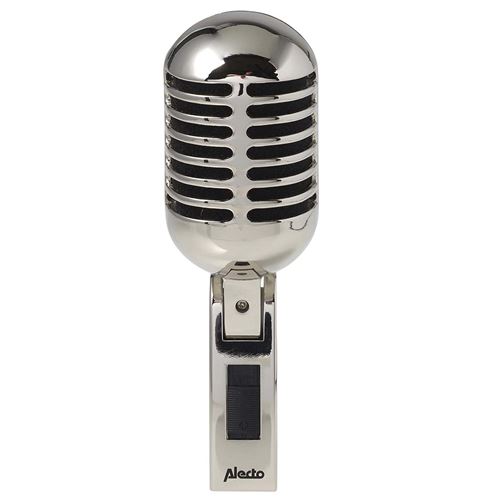 Alecto UDM-60 Classic Retro Dynamic Vocal Microphone, Old Vintage Style Unidirectional Cardioid Mic with XLR Cable, Universal Stand Compatible, Live Pe