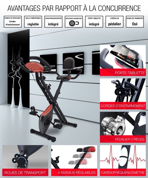 Sportstech Velo D Appartement F Bike X100b 4 En 1 Home Trainer Velo D Interieur X Bike Pour Adulte Poignees Avec Cardiofrequencemetre Cordes De Traction Support Pour Tablette Ergometre Velos De Cardio Training Achat Prix