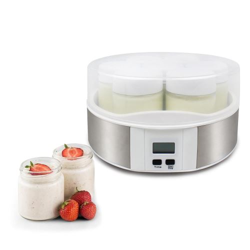 Todeco - Yoghurt Maker, Machine voor natuurlijke en gezonde yoghurt, 7 potten, 23 x 23 x 12 cm (9,1 x 9,1 x 4,7 inch), Wit, Capaciteit per pot: 0,21 l