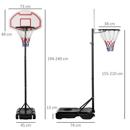 Panier de basket sur pied - panneau de basket
