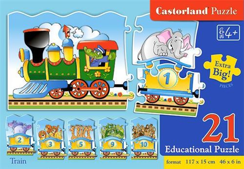 Puzzle 21 Pièces : Train pour apprendre à compter, Castorland