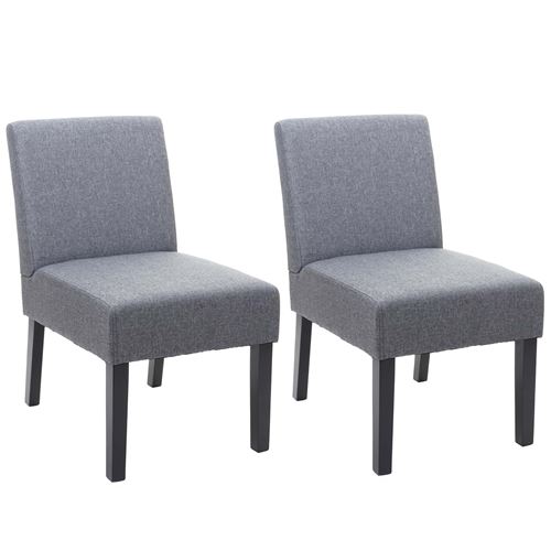 2x chaise de salle à manger MENDLER HWC-F61, fauteuil lounge, tissu/textil gris foncé