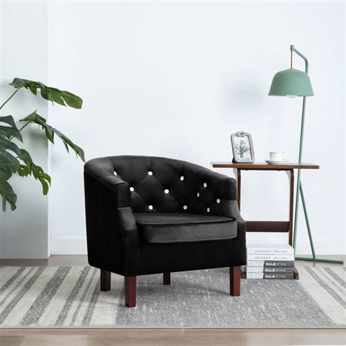 Fauteuil avec revêtement en velours 65 x 64 x 65 cm Noir