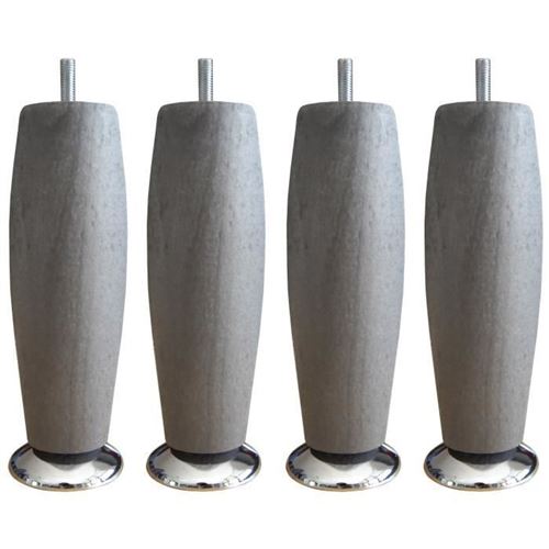 Jeu De Pieds Elegance Ronds O 6 H 19 Cm Gris Metal - Lot De 4