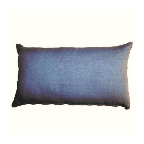 O'CBO Coussin déhoussable - 100% lin - 30 x 50 cm - Bleu horizon