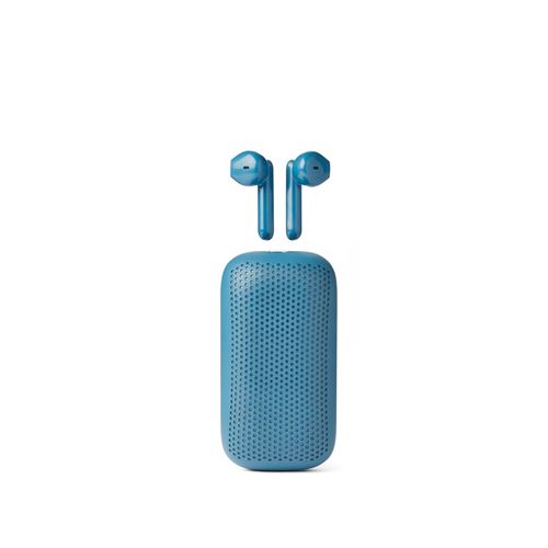 Ecouteurs sans fil et Enceinte Bluetooth SPEAKERBUDS ABS Bleu azur