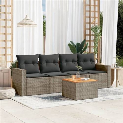 Non Communiqué Gris Salon De Jardin Modulable Vidaxl Resine Tressee 5 Pieces X 65.5 X 69 4 Personnes