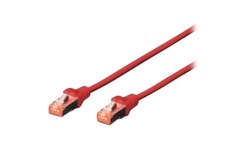DIGITUS Professional - Cordon de raccordement - RJ-45 (M) pour RJ-45 (M) - 10 m - SFTP - CAT 6 - moulé - rouge (pack de 5)