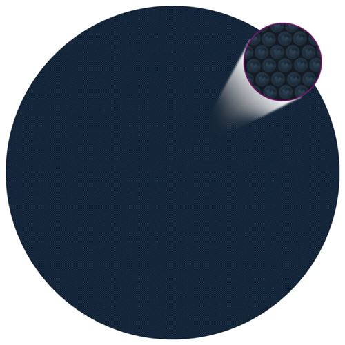 Film solaire de piscine flottant PE 250 cm Noir et bleu