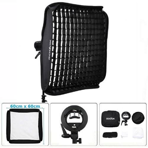 Godox S2 - Kit Softbox SG-GV 60 x 60 cm + Adaptateur Godox S2 + Grille