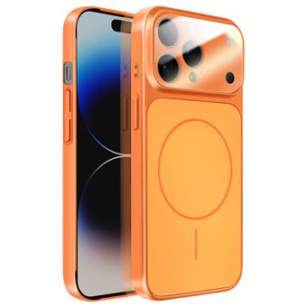 Coque pour iPhone 14 Pro Max Compatible MagSafe Finition AG Glass Mate Avizar Orange - 1