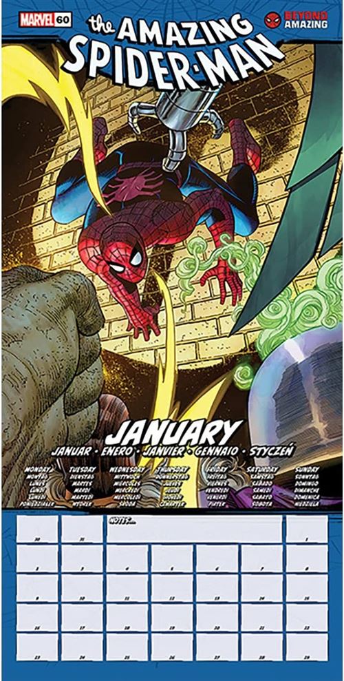 Calendrier de Bureau 2024, Spider-Man Calendrier