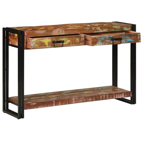 Table console Multicolore 120x33x75 cm en bois massif de récupération