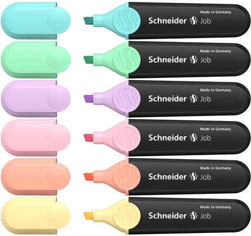 Surligneur Job assorti Pochette 6 pièces pastel