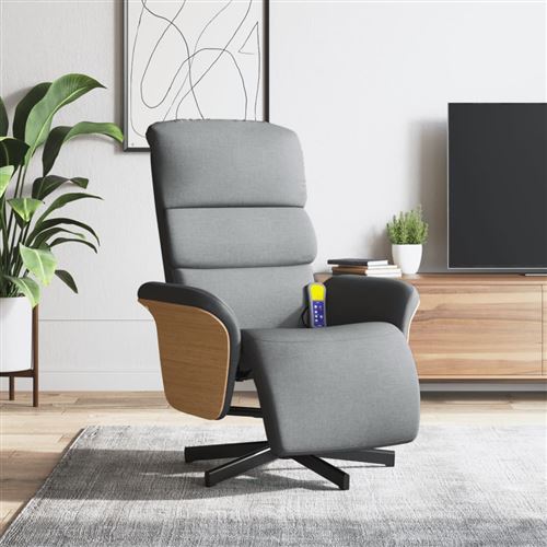 Non Communiqué Gris Clair Vidaxl Fauteuil De Massage, Relaxation Avec Repose-Pieds Tissu