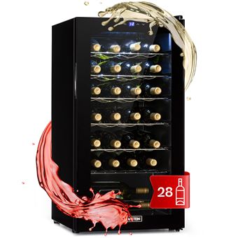 Cave à Vin Klarstein Shiraz 28 Uno 74L 28 bouteilles Panneau de contrôle tactile 5-18°C Noir - 1
