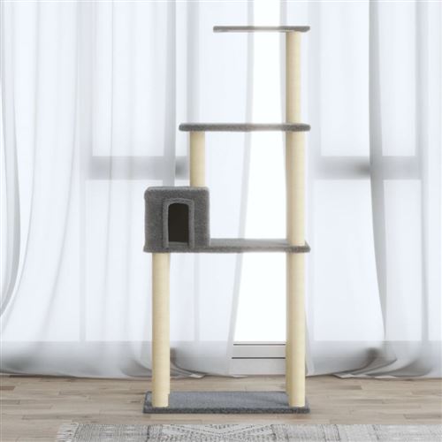 Meilleurs prix pour Arbre à chat avec griffoirs en sisal Gris clair 147 cm