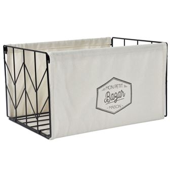 Bac de Rangement "Mon Petit Bazar" 38cm Noir - 1