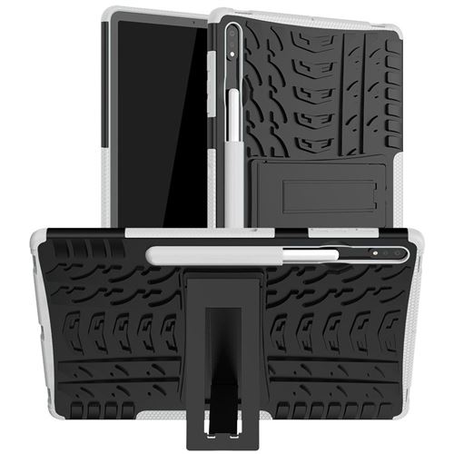 Coque rigide anti choc pour Samsung Galaxy Tab S7 FE / S7 Plus / S8 Plus T730 / T736 / X800 / X806 (12,4 pouces) - BLANC - htdmobiles
