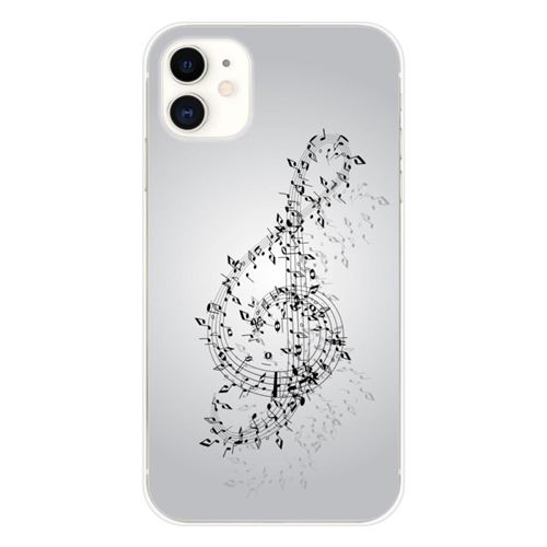 Coque en silicone imprimée compatible Apple iPhone 11 Valse des notes