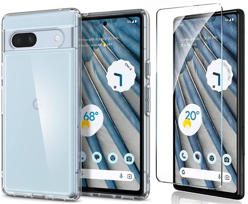 Coque Silicone Transparente + Verre Trempe Pour Google Pixel 7a Little Boutik®