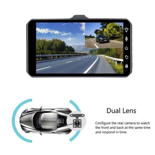 TechU ™ 4K Dashcam set MO2 Pro - Wifi - GPS - Avant et arrière
