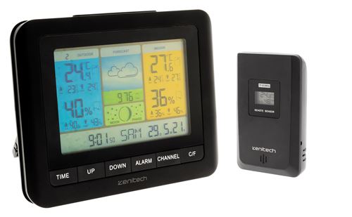 Zenitech - Station m&eacute;t&eacute;o couleur avec capteur sans fil (IP44)
