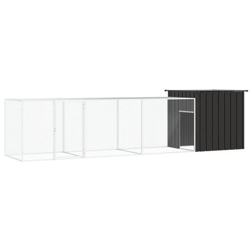 Meilleurs prix pour vidaXL Poulailler Anthracite 400x91x100 cm Acier galvanisé