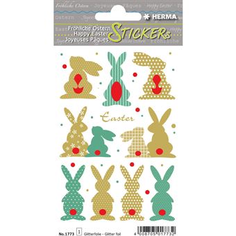 HERMA Stickers de Pâques MAGIC TREND 'Lapins dorés' - 1