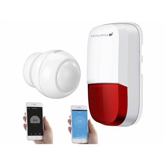 VisorTech : Sirène extérieure XMD-90.ext avec capteur de mouvement PIR connecté XMD-100.app - 1
